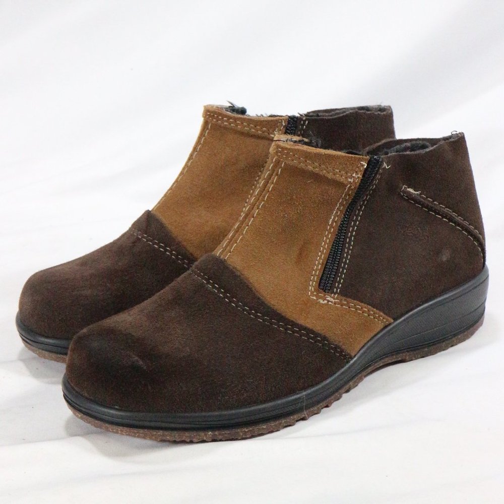 MARTINO Color Block Suede Zip Up Ankle Boots Sz 8 - 8.5 US Wmn